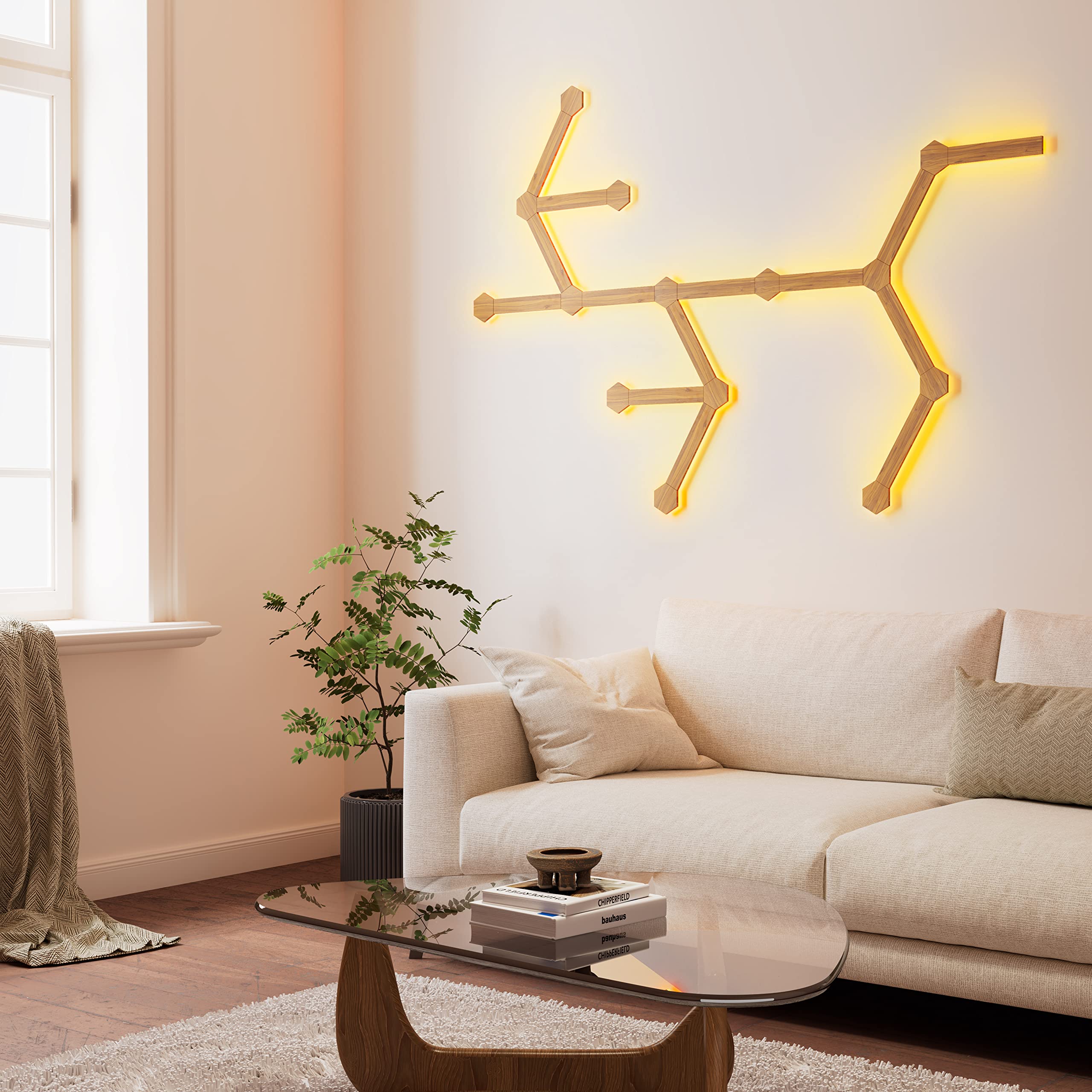 EUREKA ERGONOMIC RGB LED Wall Lights - 9 Pack Smart Wi-Fi LED Light Panels with Music Sync, Voice & App Control, Gaming Room Lighting, Streaming Setup & Bedroom Decor - Color Changing LED Strip Lights for Home Entertainment & Ambient Lighting