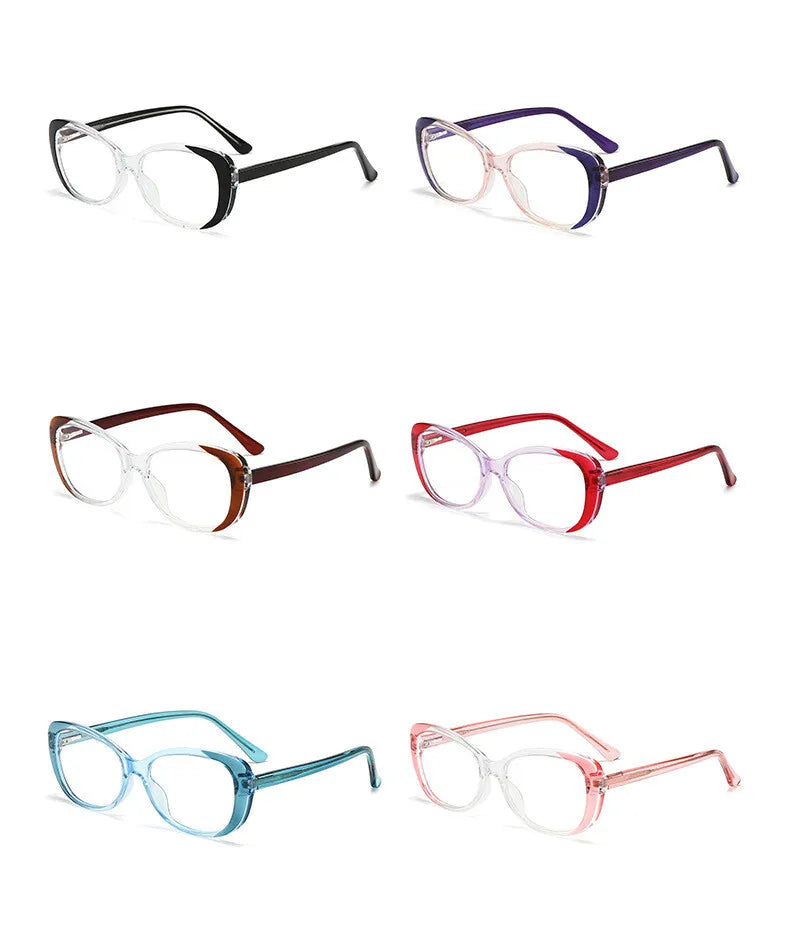 CCspace Women's Full Rim Small Oval Polycarbonate Eyeglasses Frame 301422 - Lightweight & Durable for Work, Reading & Everyday Use
