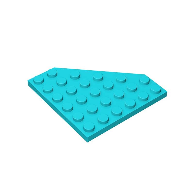 **Eske Kouri Gobricks GDS-702 6x6 Wedge Plates - Compatible with Lego 6106 & Major Brick Brands - Building Blocks & Technical Parts for DIY Projects (322 Medium Azure, 6 PCS) - Perfect for MOC Models, Architecture & Creative Play**