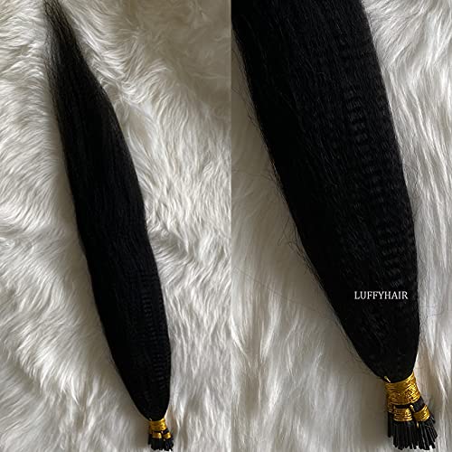 Light Yaki I-Tip Hair Extensions 100 Strands - 100% Human Hair Keratin Microlinks for Women - 28 Inch Rich Copper Red (#33) - Perfect for Volume, Length & Styling - Great for Parties, Weddings & Daily Wear