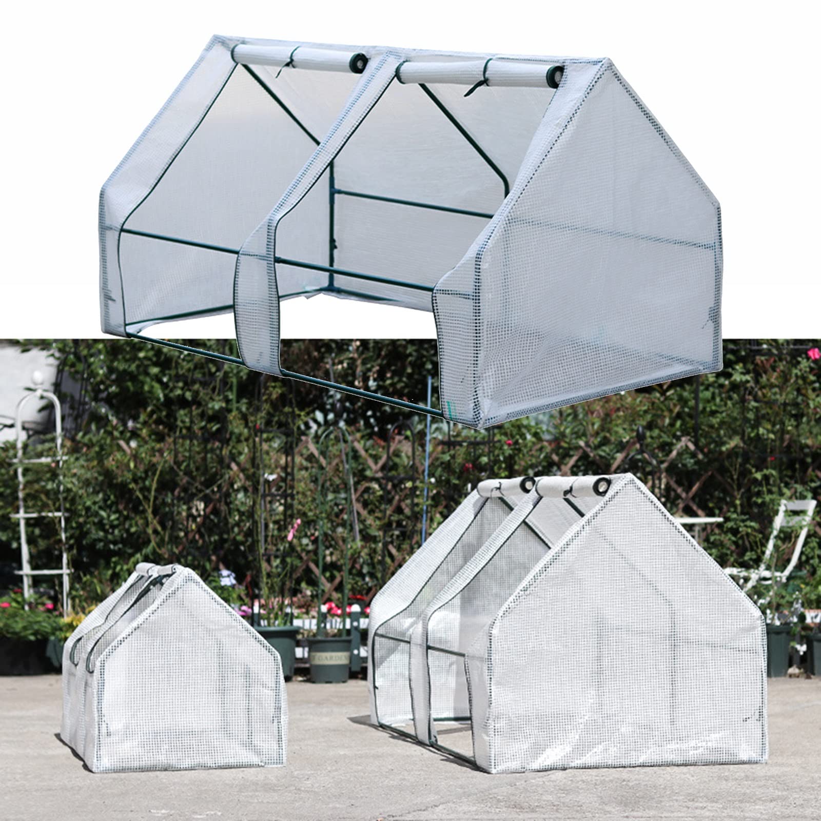 Large Heavy Duty Greenhouse with Detachable PE Cover - 150x90x90cm Weatherproof, Anti-UV & Corrosion-Resistant Frame for Outdoor Gardening, Plant Growing & Vegetable Cultivation - Perfect for Backyards, Patios & Small Farms