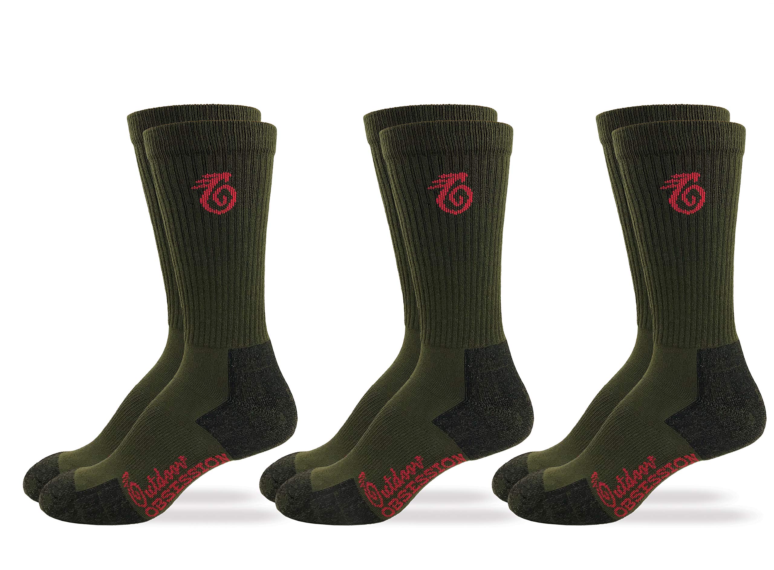 Men's Insect Shield Crew Socks - 3 Pair Pack | Mosquito & Tick Repellent Hiking Socks for Outdoor Activities, Camping & Travel