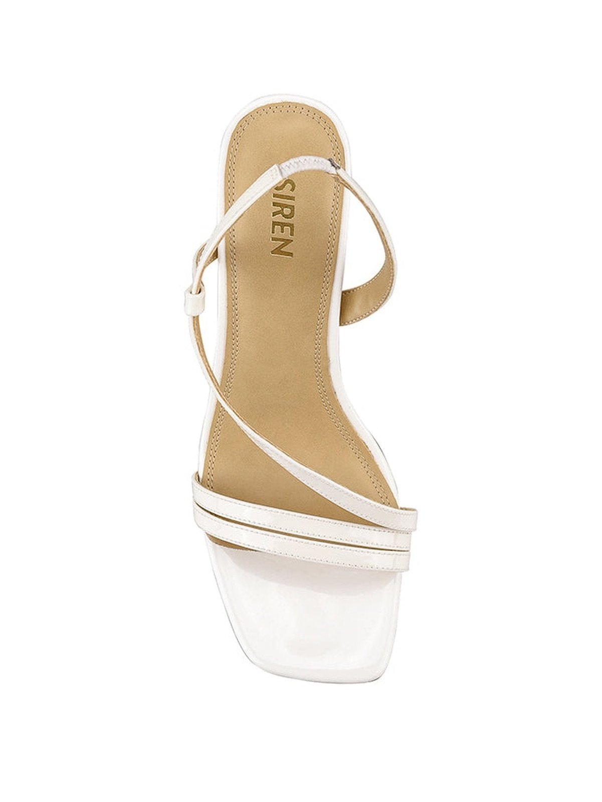 Kamino Women's Heeled Sandals - Chalk Patent Leather Strappy Sandals for Summer Weddings & Date Nights