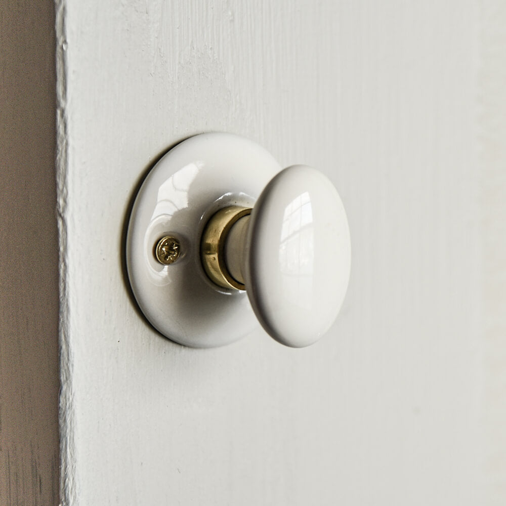 White Ceramic Bathroom Thumbturn Lock - Durable & Stylish for Bathroom, Bedroom & Closet Doors - Perfect for Home, Office & Commercial Use