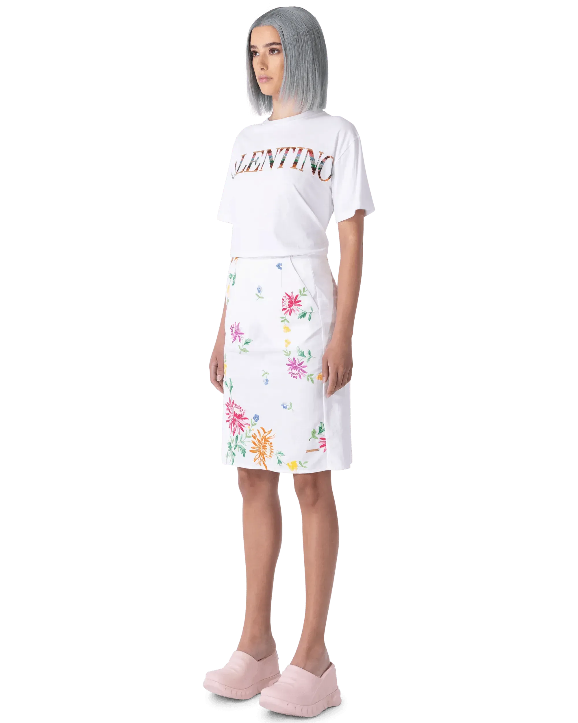 Embroidered Linen Slit Skirt for Women - High Waist Boho Summer Maxi Skirt with Side Slit | Perfect for Beach, Vacation & Casual Outfits