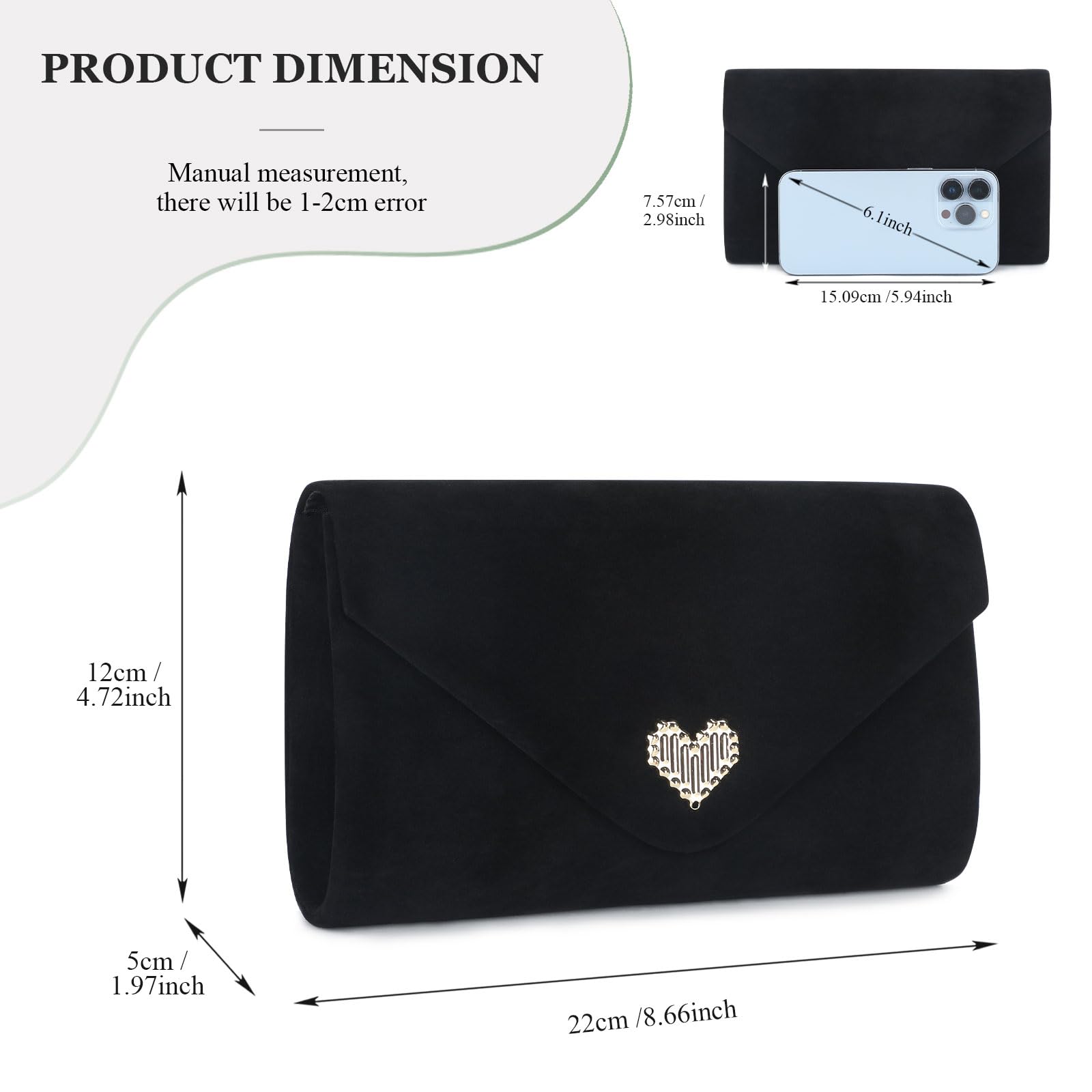 UBAYMAX Women's Faux Suede Evening Clutch Purse - Elegant Crossbody Handbag for Wedding, Prom, Party & Engagement - Perfect for Formal Events, Date Nights & Special Occasions
