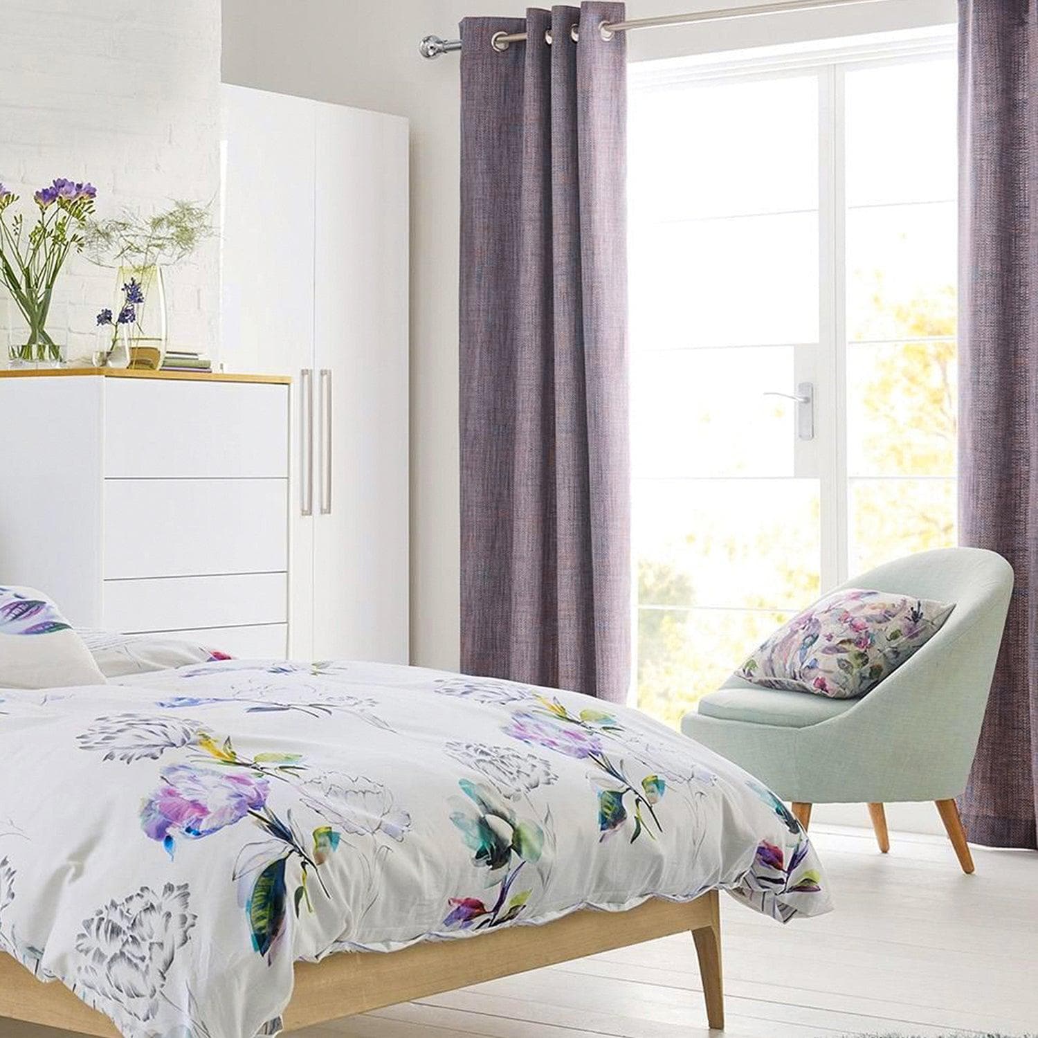 Custom Iris Textured Faux Linen Curtains - Elegant Window Treatments for Living Room, Bedroom & Dining Room Decor