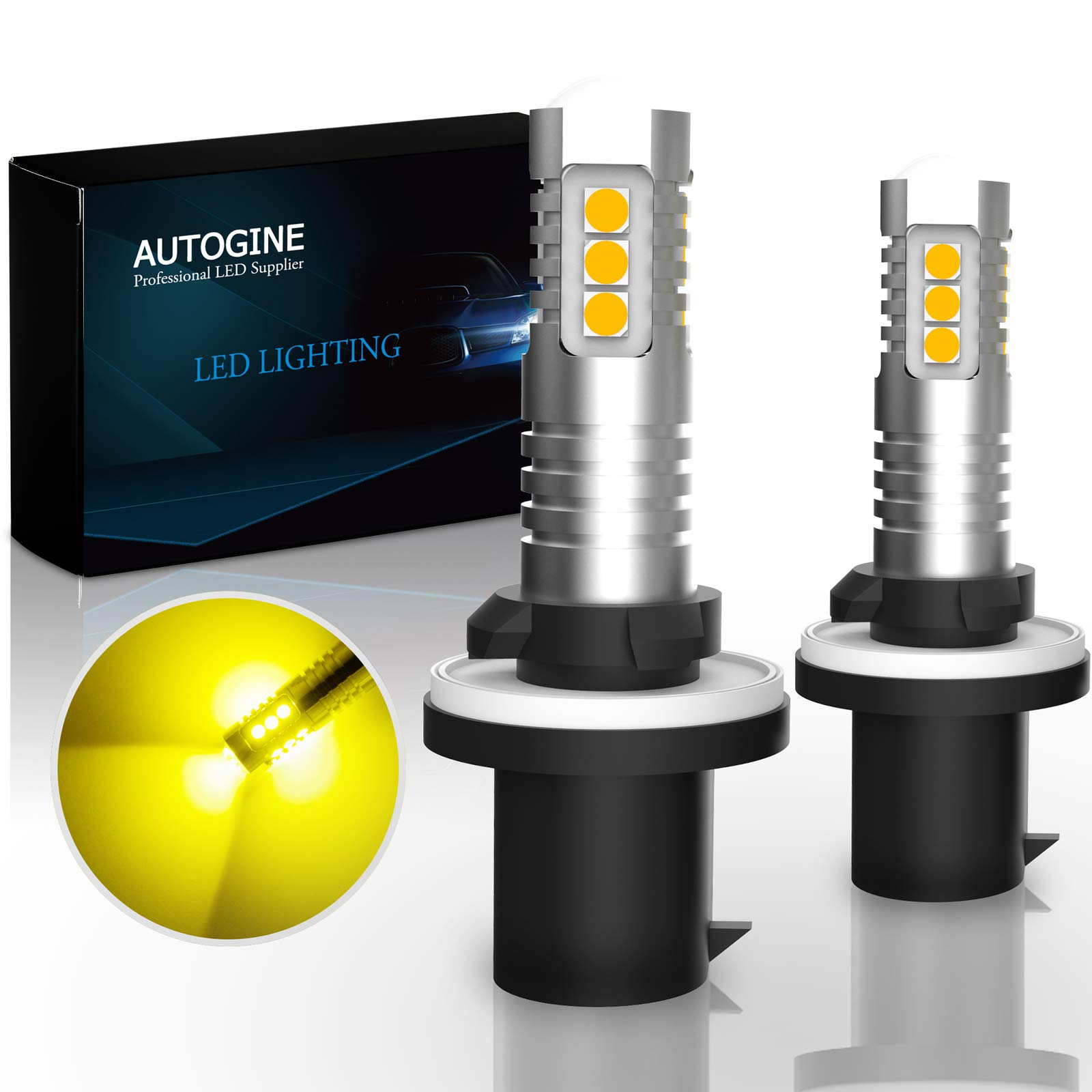 880 899 LED Fog Light Bulbs - 2000 Lumens Super Bright 3030-SMD 892 886 890 LED Bulbs with Projector for Cars, Trucks, SUVs & Motorcycles - 3000K Amber Yellow - Perfect for Off-Roading, Night Driving & Foggy Conditions