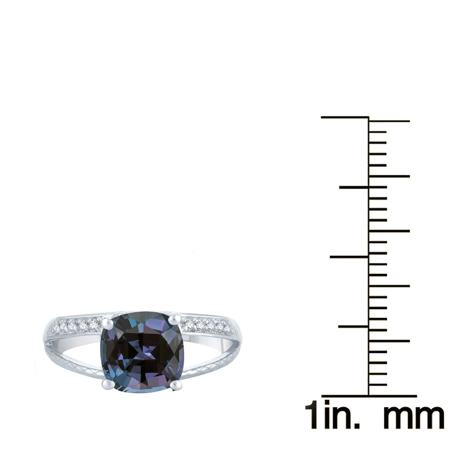 Sterling Silver Gemstone & Natural White Topaz Split-Shank Cocktail Ring for Women | Elegant Party, Wedding, Evening Wear Jewelry Gift