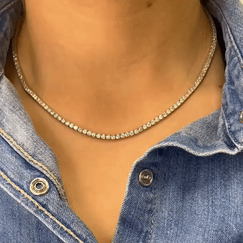 14K Gold Diamond Tennis Necklace (8.00ct, 2.5mm) - 4 Prong Setting Showroom Collection for Women - Perfect for Weddings, Anniversaries & Special Occasions