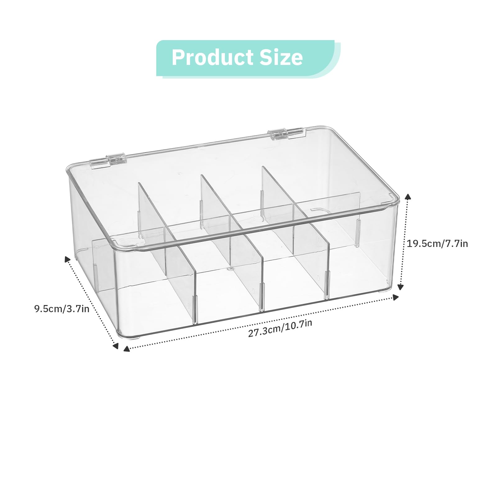 Novelinks Clear Plastic Tea Bag Organizer - Stackable Storage Container with Lid for Kitchen Cabinet, Pantry & Countertop - Holds Coffee Pods, Condiments & More (1 Pack) - Perfect for Home, Office & Restaurant Organization