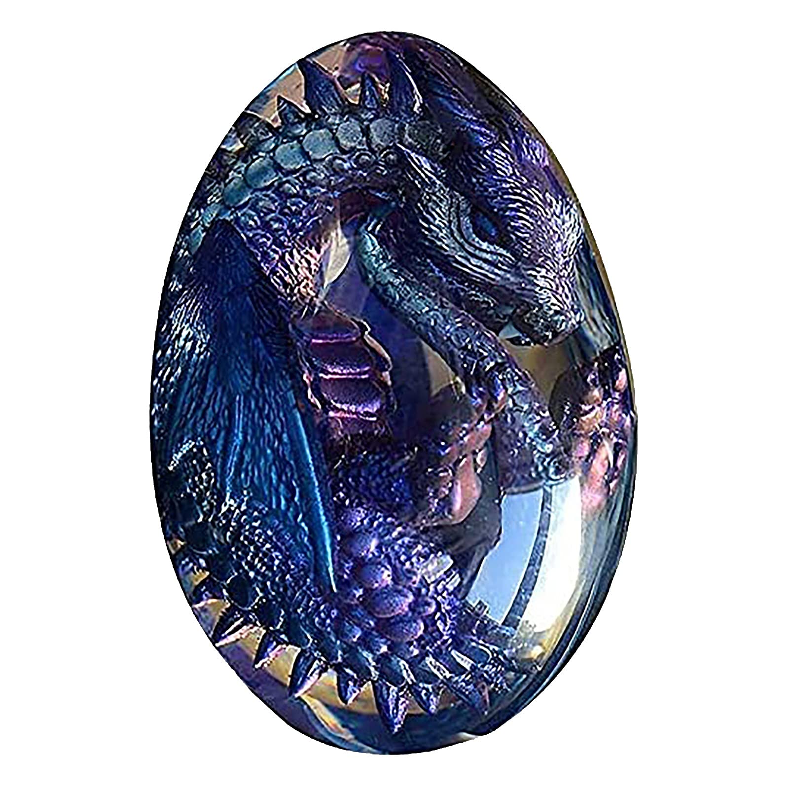 Foughi Lava Dragon Egg Resin Sculpture - Fire Pocket Dragon Egg, Transparent Dream Crystal Dragon Egg Collectible Souvenir (Black) - Perfect for Desktop Decor, Fantasy Lover Gifts & D&D Game Accessories