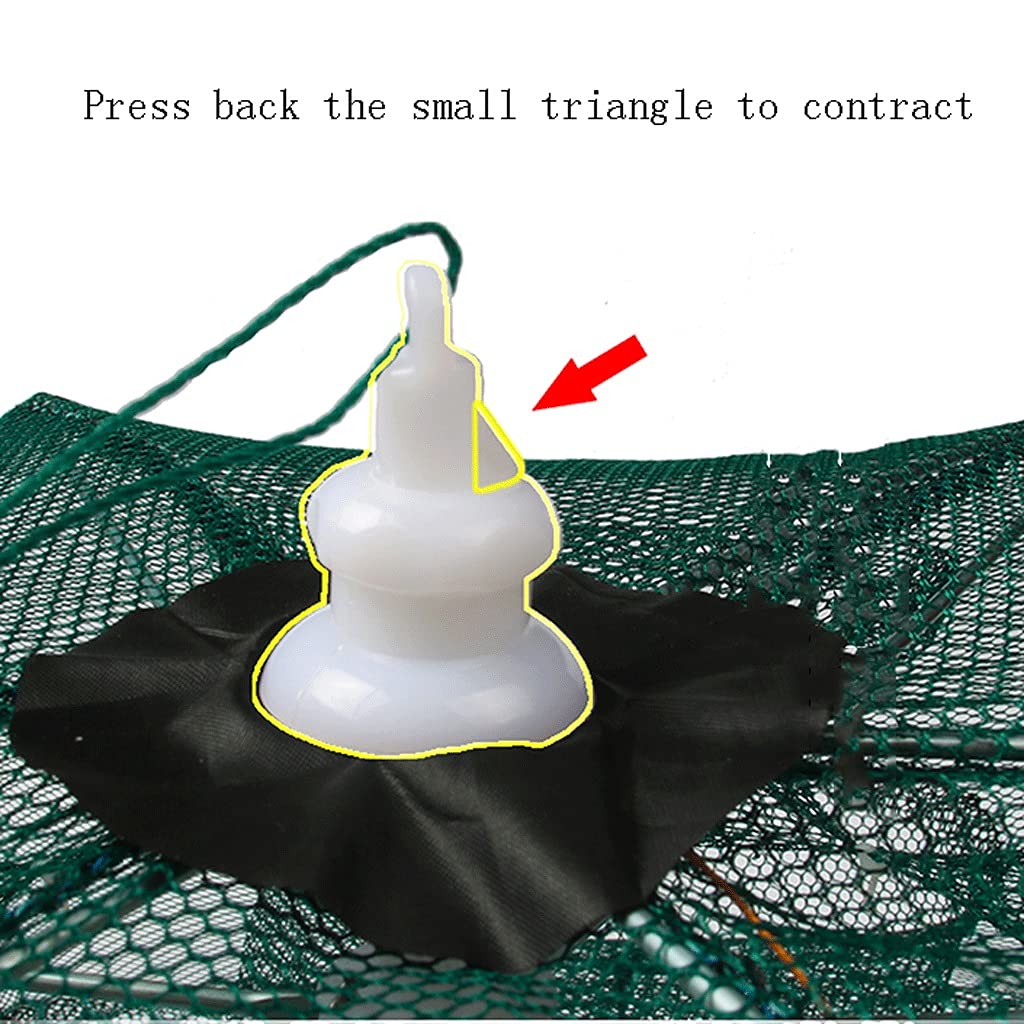 Automatic Folding Fishing Net - Portable Crab & Bait Trap with Umbrella Design, 8-Hole Green Mesh for Freshwater & Saltwater Fishing - Perfect for Camping, Beach Trips & Outdoor Adventures