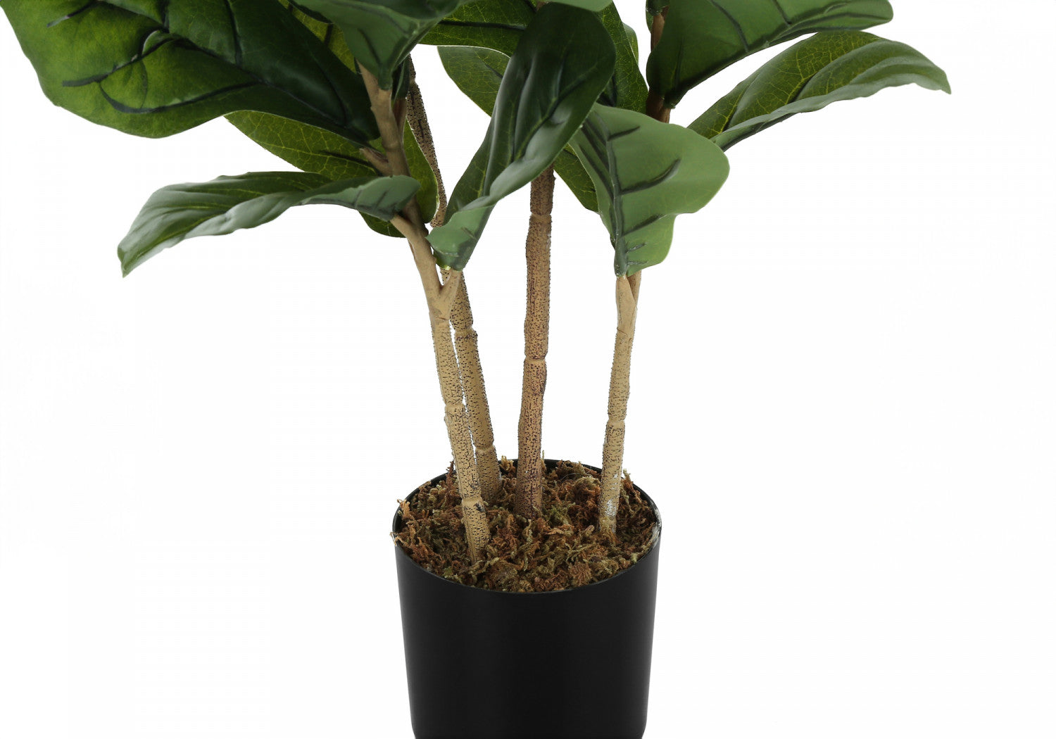 41 Inch Artificial Fiddle Leaf Fig Tree with 5 Black Pots - Realistic Green Fake Plant for Home Office Decor, Living Room, Bedroom & Indoor Spaces