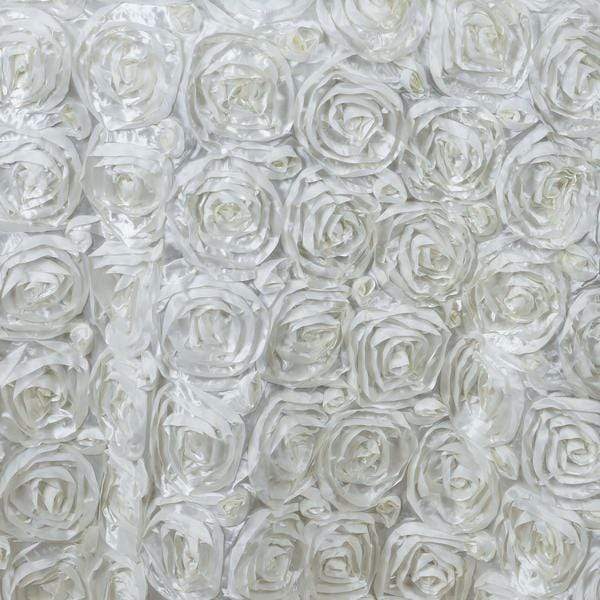 120-Piece Satin Ribbon Roses Tablecloth - Elegant Round Table Cover for Weddings, Parties & Home Decor - Perfect for Dining Tables, Centerpieces & Event Decorations