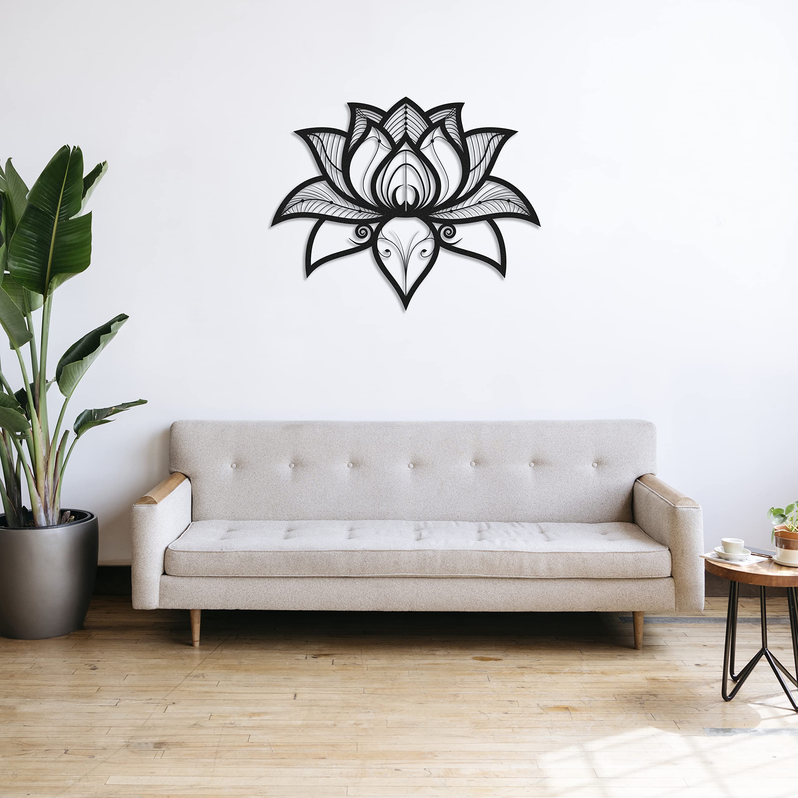 Bohemian Mandala Metal Wall Art - Black Geometric Home Decor (68x54cm) - Perfect for Living Room, Bedroom, or Meditation Space