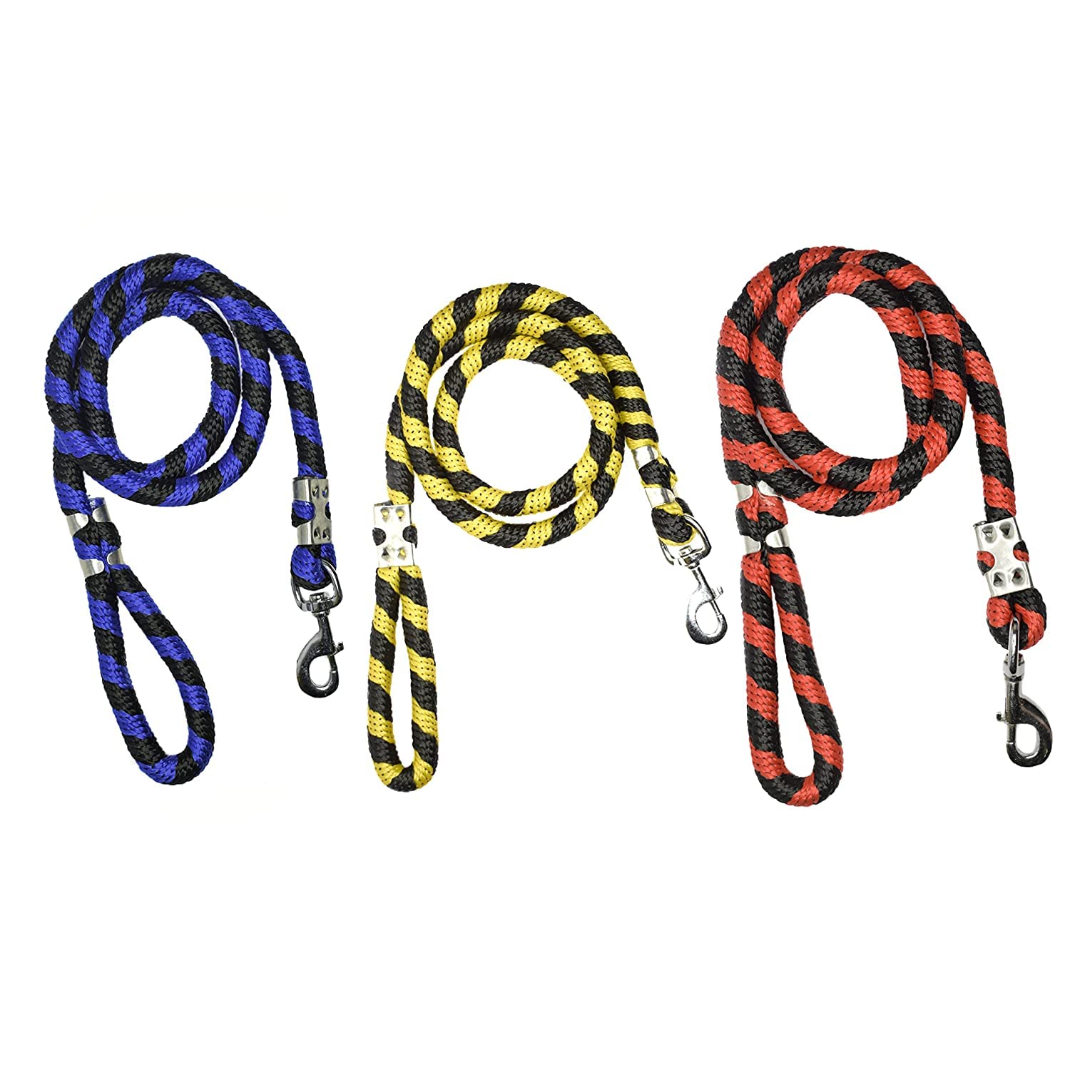 Premium Nylon Rope Dog Leash for Small Dogs & Puppies - 6mm Thick with Heavy-Duty Hook - Set of 2 (Colors May Vary) - Perfect for Walking, Training & Outdoor Adventures