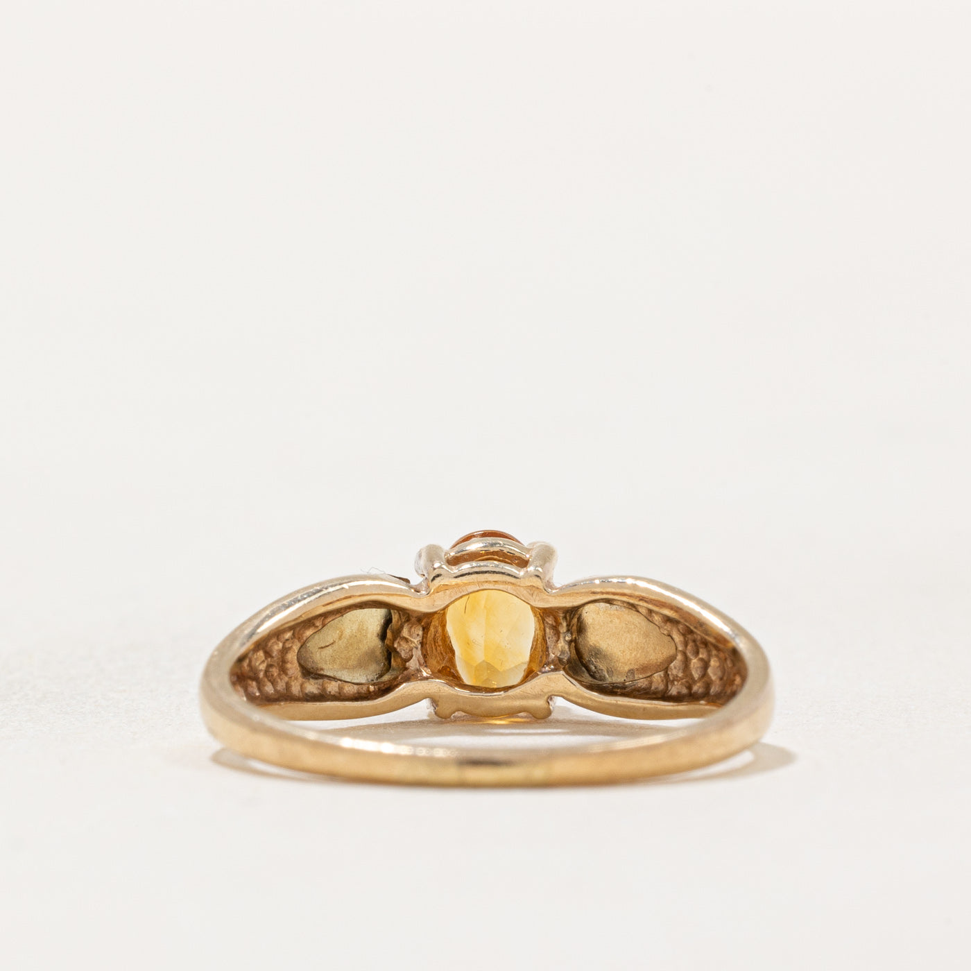 10K Yellow Gold Citrine & Diamond Ring | 0.36ct Citrine, 0.01ctw Diamond | Size 5 | Elegant Birthstone Jewelry for Women, Perfect for Anniversary Gifts & Special Occasions
