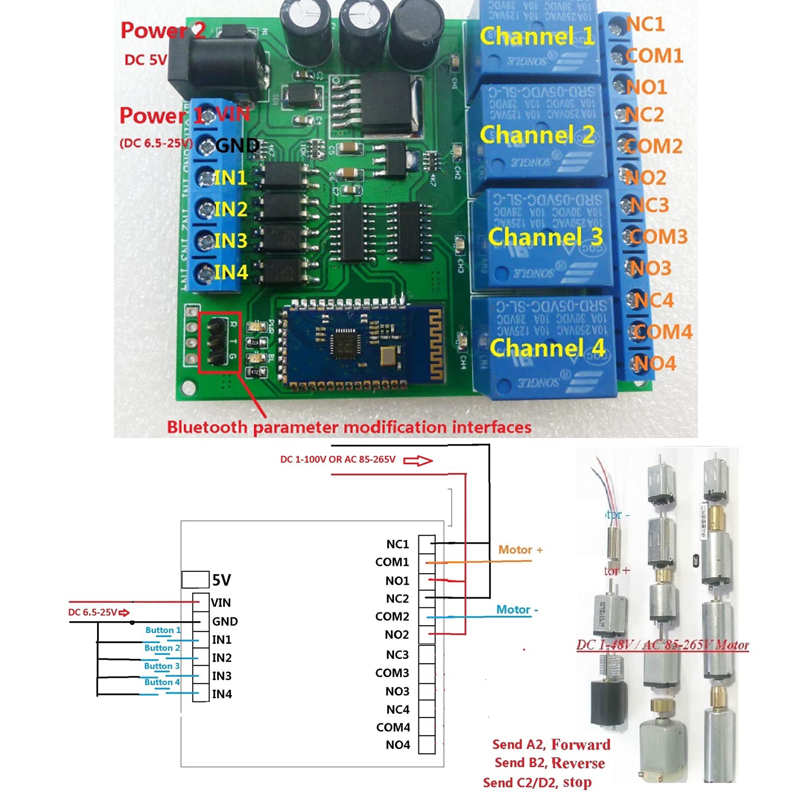 Hilitand 4 Channel Bluetooth Relay Module - Wireless Remote Control Switch for Smart Home Automation | DIY Projects, IoT Devices & Home Appliance Control