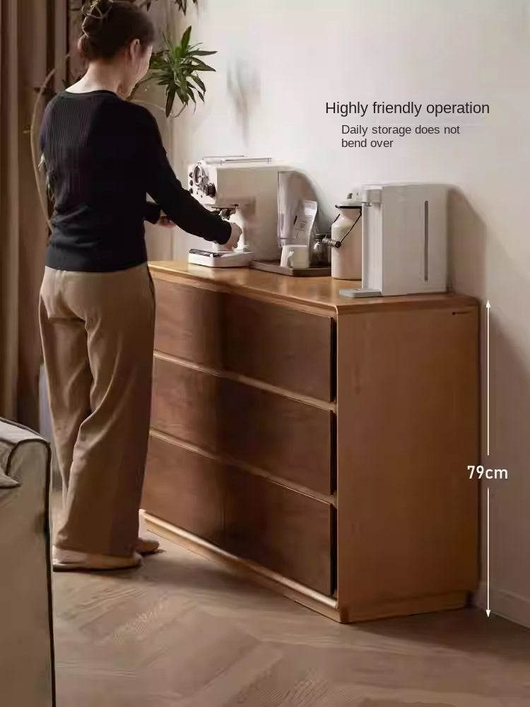 Premium Black Walnut & Cherry Solid Wood Modern Dresser Drawer Cabinet - Stylish Bedroom Storage for Clothes, Linens & Accessories