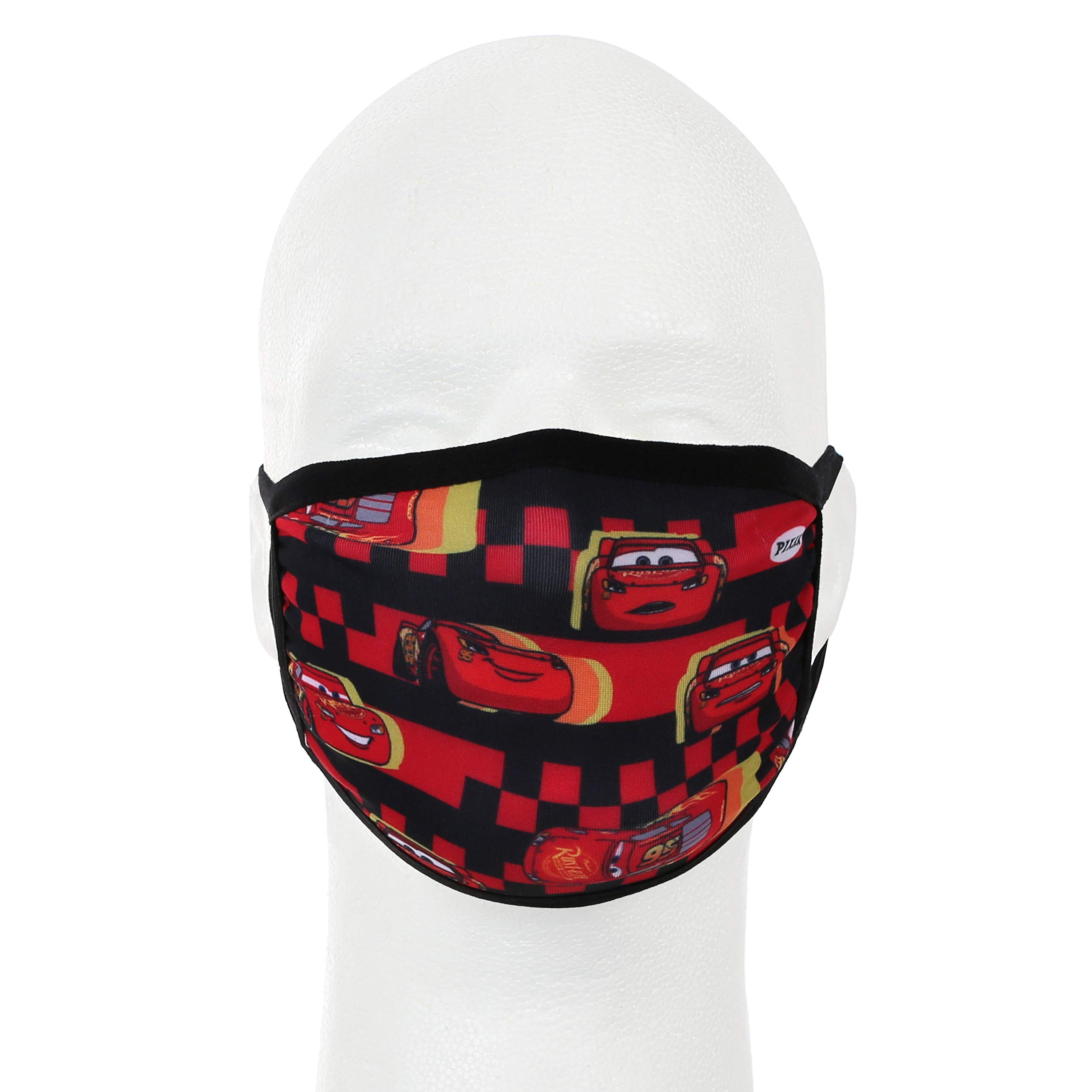 Disney Pixar Cars Lightning McQueen Racing Checkered Face Mask for Kids - Breathable & Comfortable for School, Playtime, and Outdoor Activities