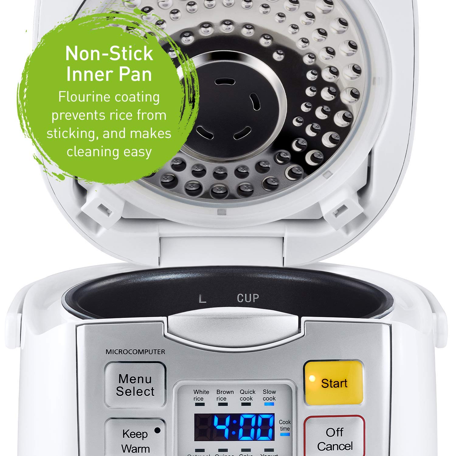 Panasonic SR-ZC075K 4-Cup (Uncooked) White Rice Cooker & Multi-Cooker - Perfect for Small Kitchens, Dorms & Office Use