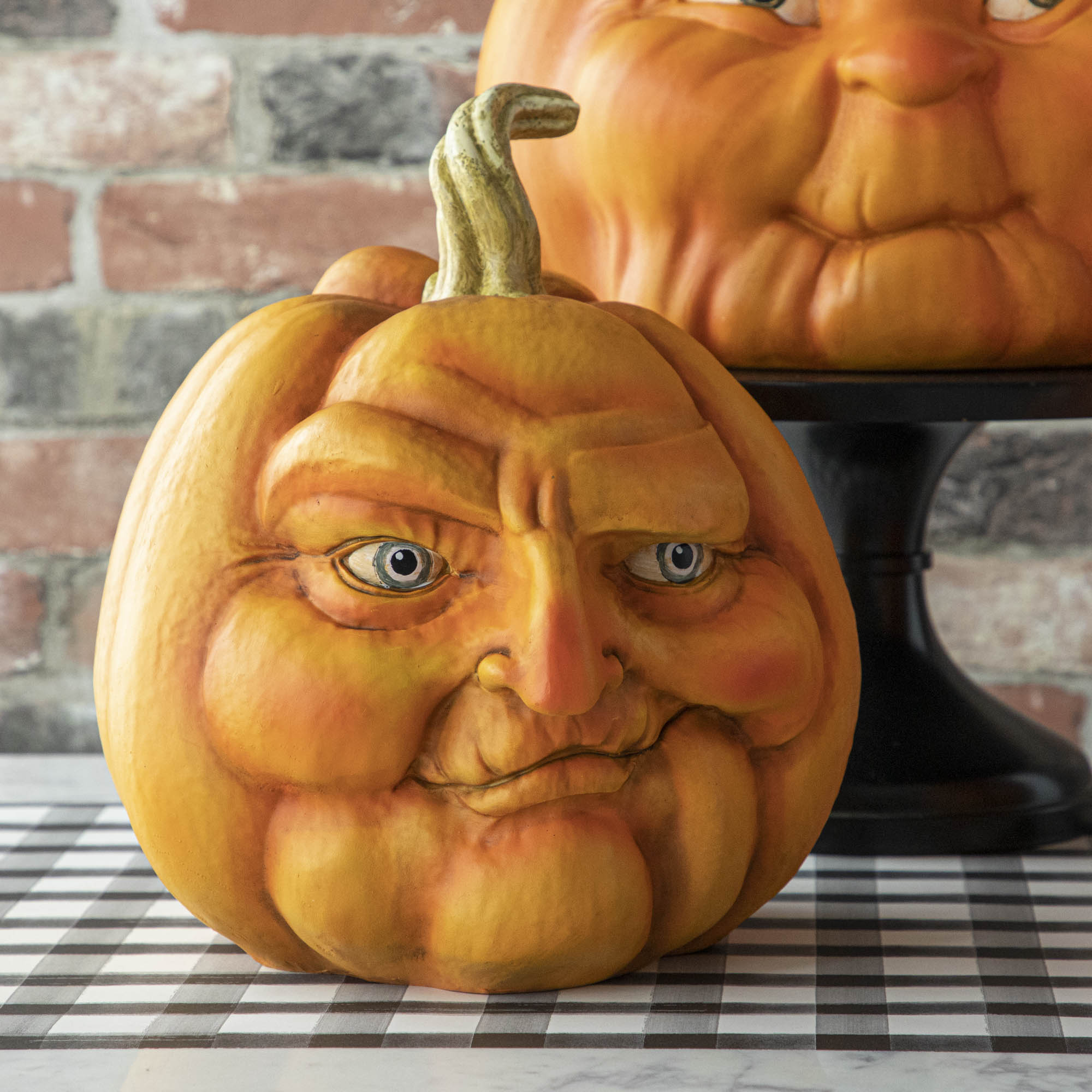 Halloween Character Pumpkins - Set of 3 Assorted Decorative Pumpkins for Fall Decor, Thanksgiving Centerpiece & Autumn Home Decor