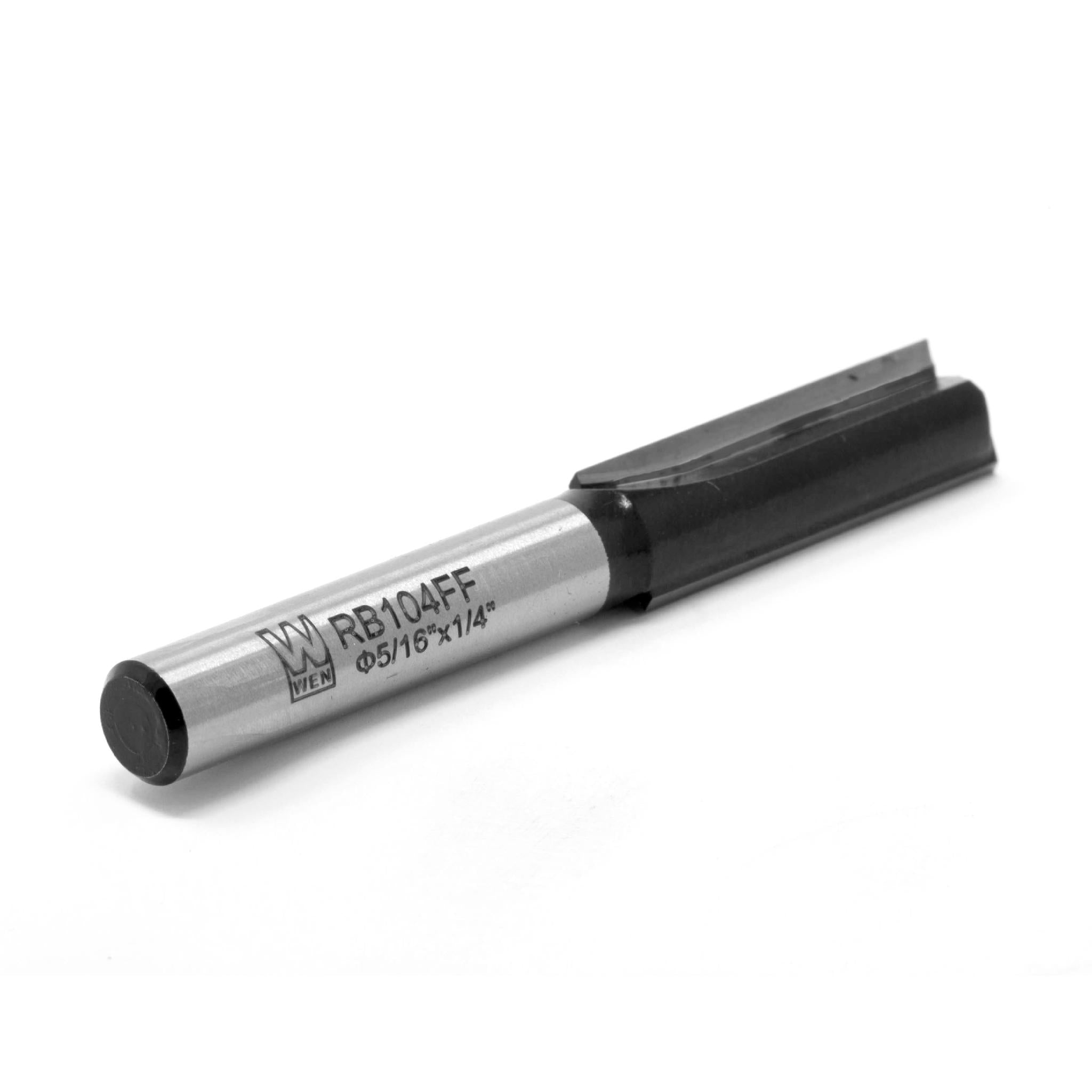 WEN RB104FF 5/16-Inch Straight 2 Flute Carbide Tipped Router Bit with 1/4-Inch Shank for Woodworking, Cabinetry, and DIY Projects