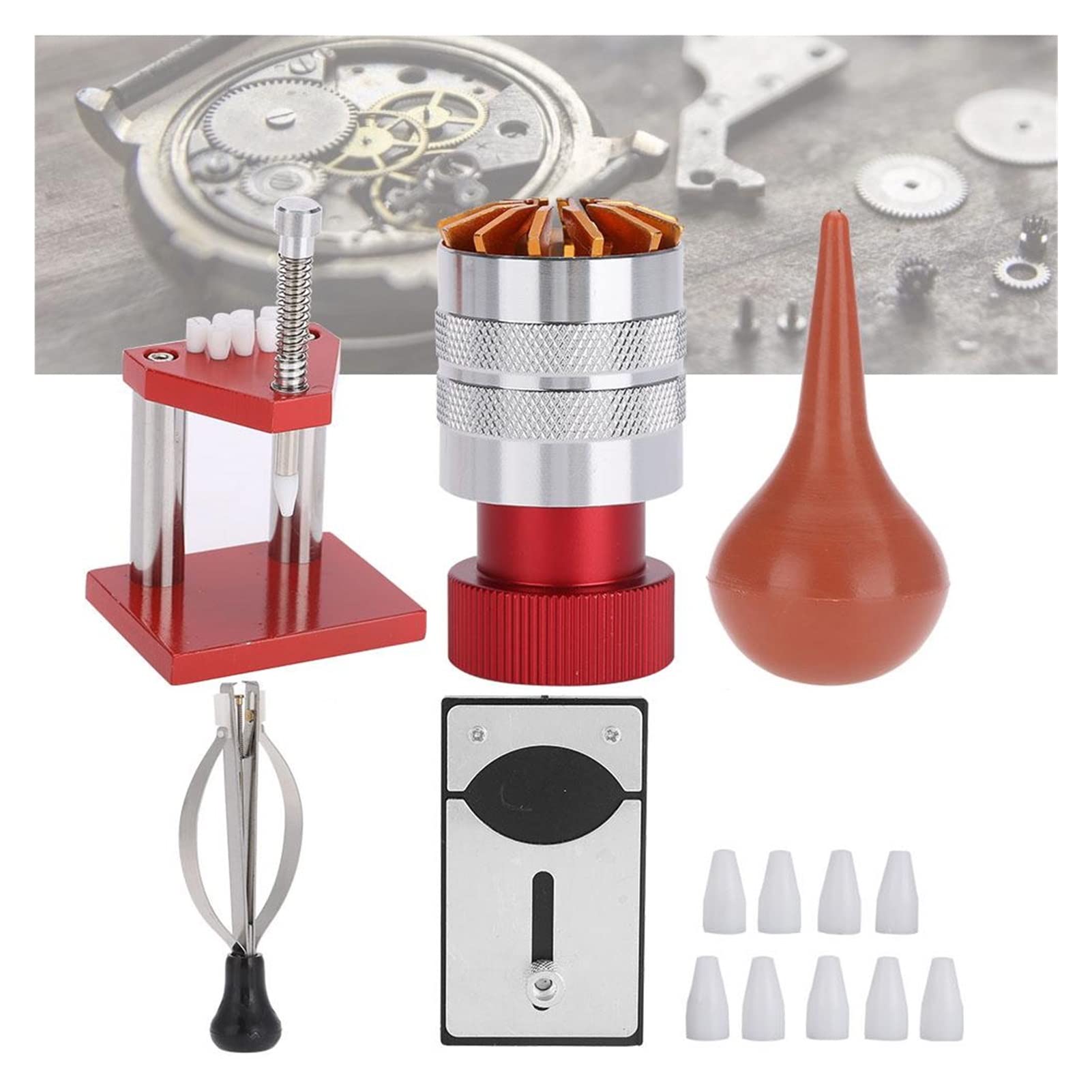 **Professional 5-Piece Watch Repair Kit - Rubber Dust Blower, Case Opener & Hand Setting Tools for Watchmakers | Precision Watch Repair & Maintenance | Ideal for DIY, Jewelers & Watch Enthusiasts**