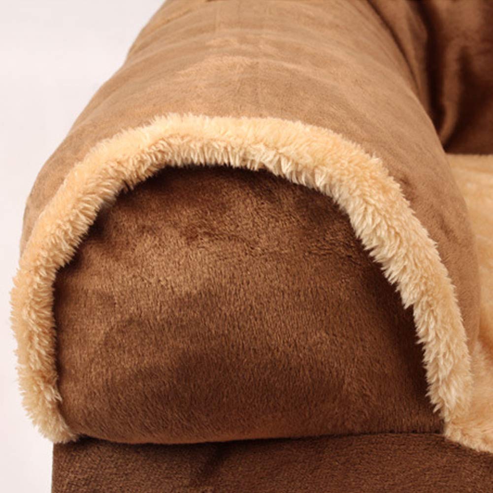 Premium Orthopedic Dog Bed - Large L-Shaped Chaise Lounge Sofa Style Pet Crate Mat with Removable Washable Cover (Coffee) - Perfect for Living Room Corner, Bedroom & Pet-Friendly Spaces - Ideal for Medium to Large Dogs