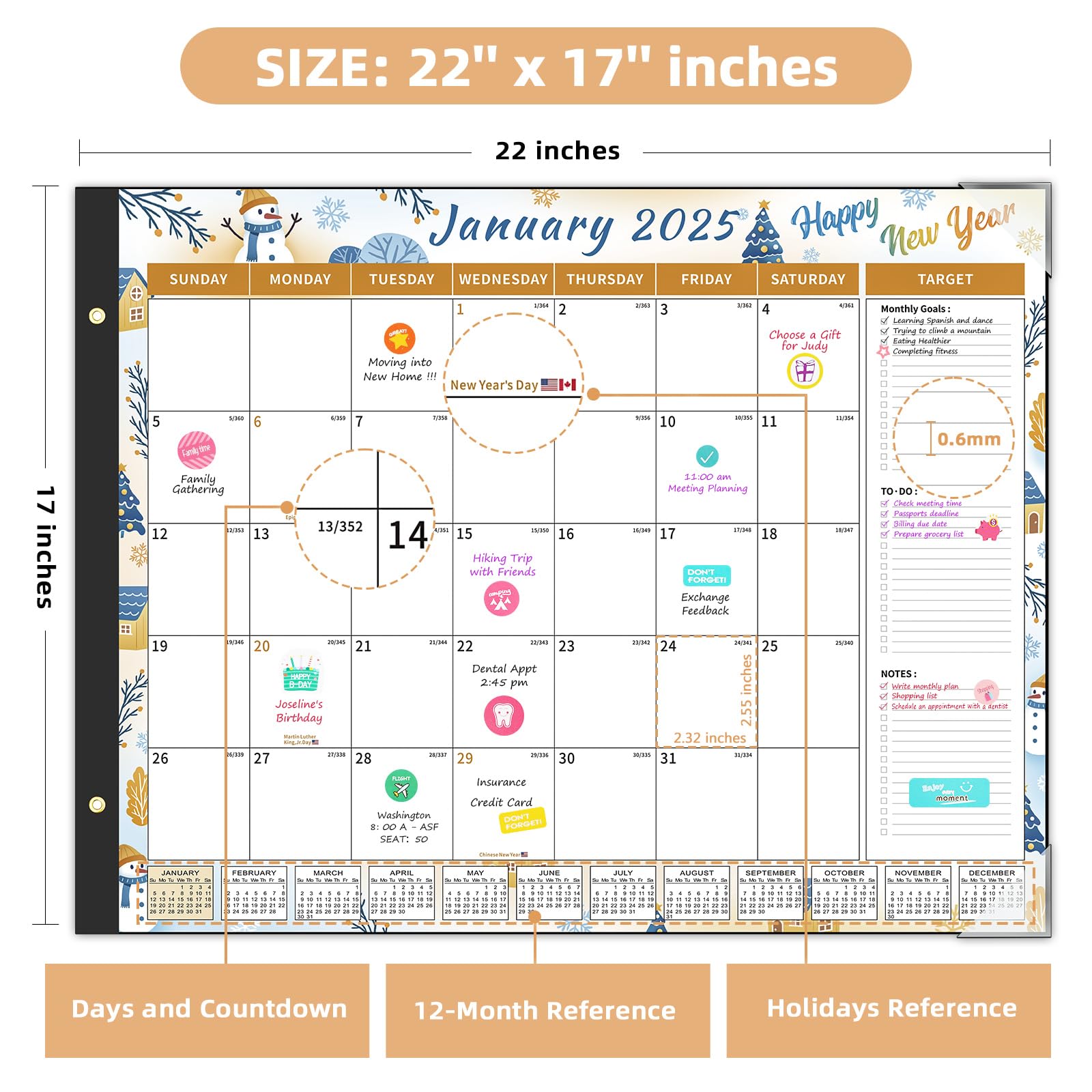 Ospelelf 2025-2026 Large Monthly Desk Calendar - 22