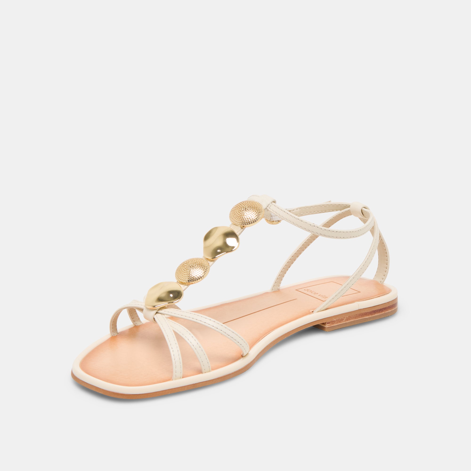 FAUN Women's Off-White Leather Sandals - Comfortable Casual Summer Shoes for Beach, Vacation & Everyday Wear