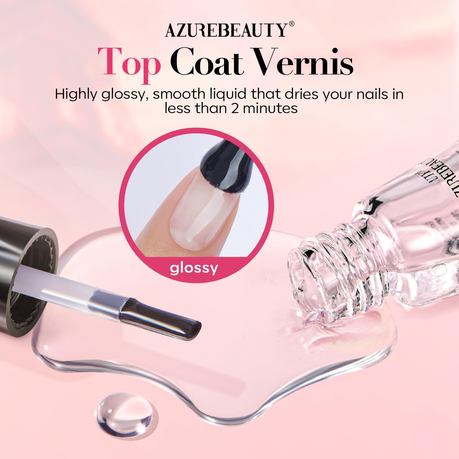 AZUREBEAUTY Dip Powder Nail Kit Starter - Long Lasting 21+ Days Nude Pink Nail Polish Set with High Shine Fast Dry Top Coat for Fragile Nails | DIY Salon-Quality Manicure at Home for Weddings, Parties & Special Occasions