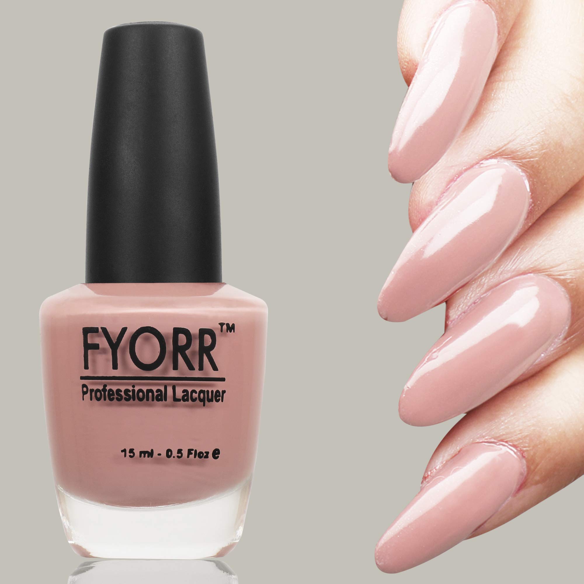 FYORR Light Pink Nude Matte Nail Polish - Long Lasting Smooth Finish Nail Enamel (Barely There) 15ml - Perfect for Everyday Wear, Office & Special Occasions