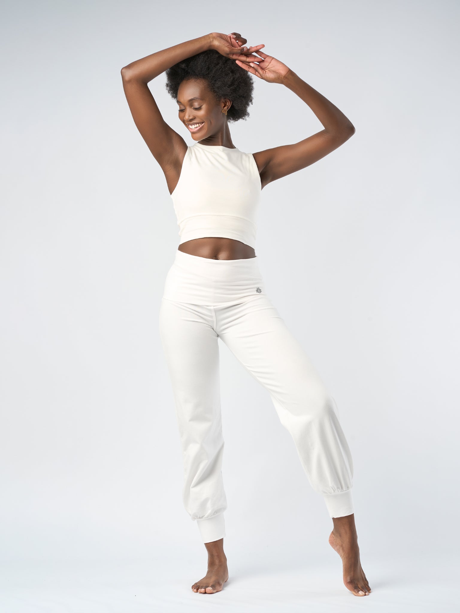 Gossypium Aspire Harem Pants - Natural Cotton Loose Fit Boho Pants for Women | Yoga, Meditation & Lounge Wear