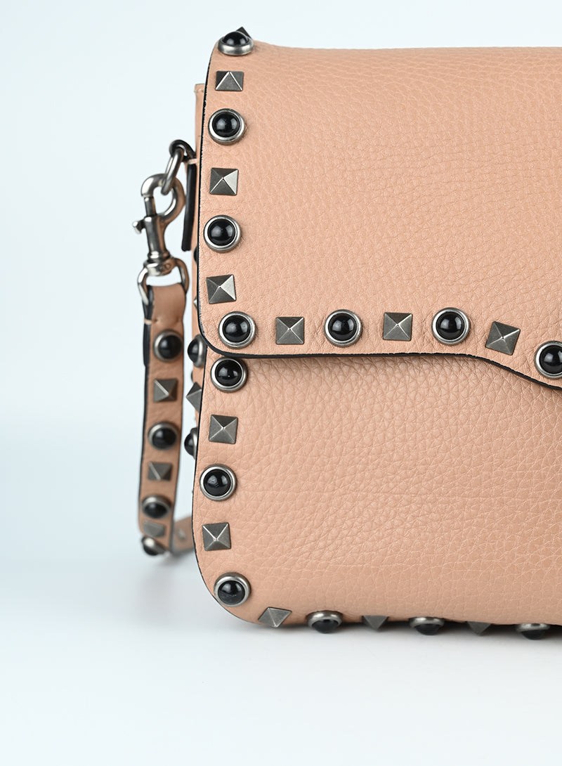 Valentino Rockstud Shoulder Bag in Nude - Perfect for Everyday Wear, Date Nights & Special Occasions