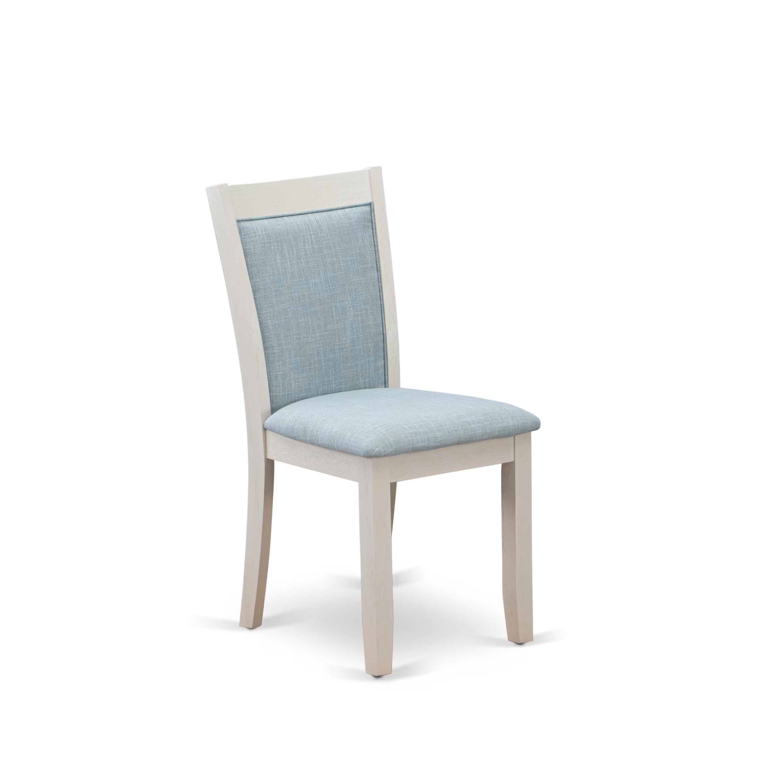 East West Furniture 5-Piece Kitchen Table Set for 4 - 40x72 Inch Rectangle Dining Table with V-Legs & 4 Baby Blue Linen Fabric Parson Chairs, Multi-Color | Perfect for Small Dining Rooms, Breakfast Nooks, and Cozy Family Meals