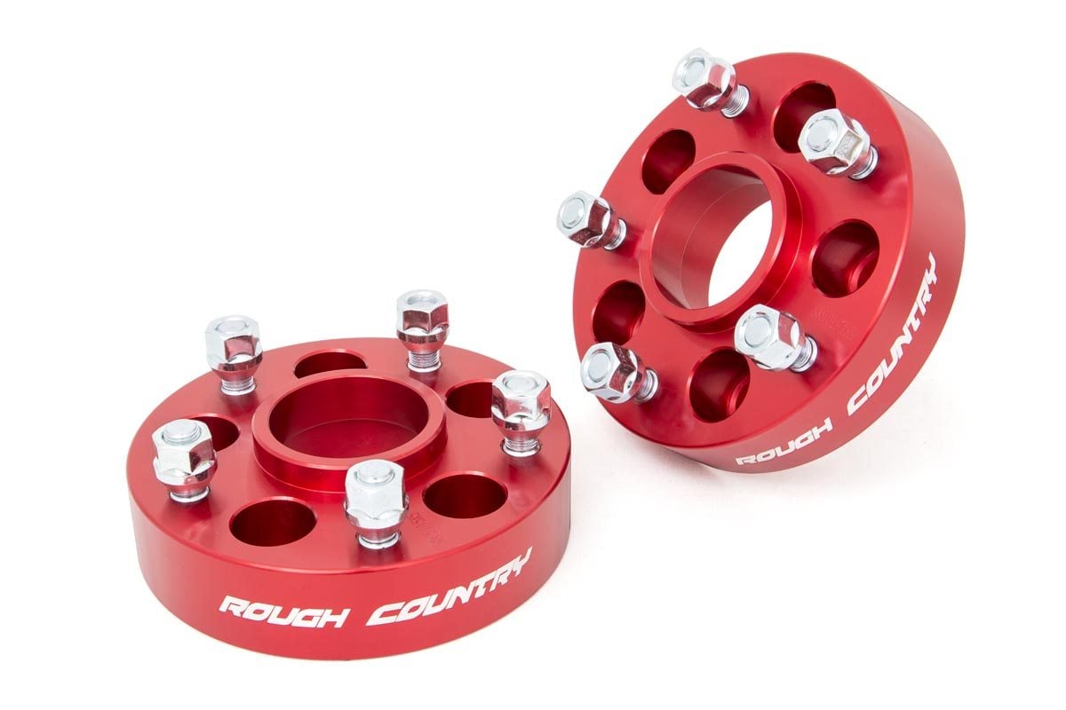 1.5 Inch Wheel Adapters 5x4.5 to 5x5 Bolt Pattern Conversion - Red Anodized Aluminum for Jeep Cherokee XJ, Comanche MJ & Wrangler TJ (1092RED) - Perfect for Off-Roading, Lifted Trucks & Custom Wheel Upgrades