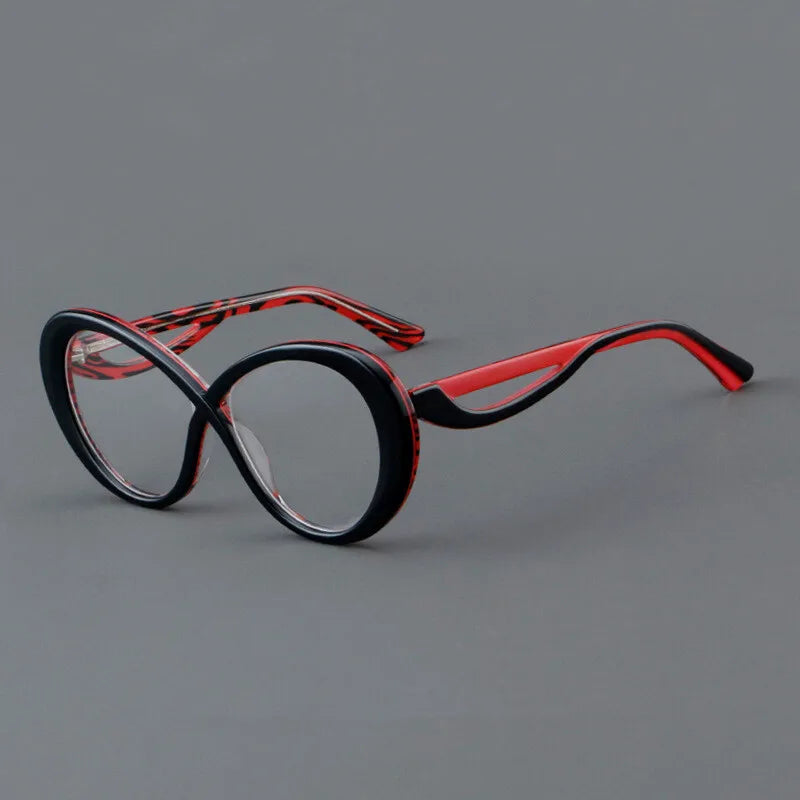 CCspace Unisex Full Rim Oval Cat Eye Acetate Eyeglasses Frame 30793 - Stylish Retro Glasses for Men & Women, Perfect for Office, Reading & Fashion Accessories