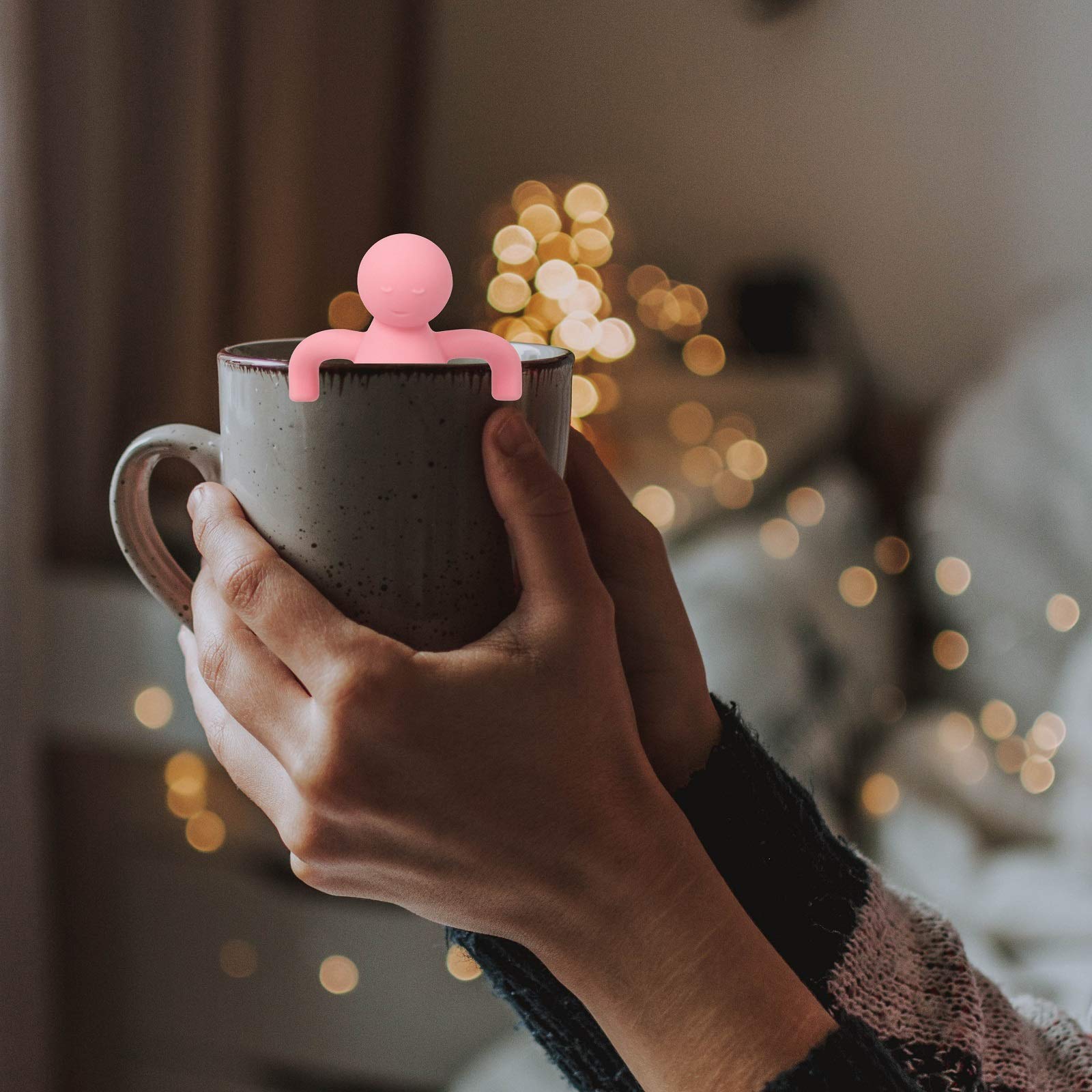 Cute Pink Stainless Steel Loose Leaf Tea Infuser with Fine Mesh & Silicone Lid - Perfect Tea Strainer for Kids, Girls, Cups, Mugs & Pots - Ideal for Home, Office, Gifts & Relaxing Tea Time