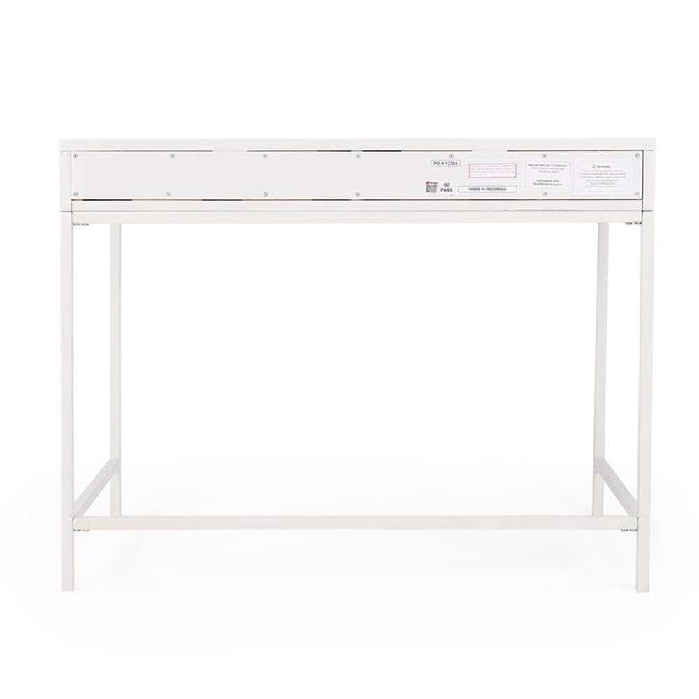 White Modern Desk with Drawers for Home Office & Study