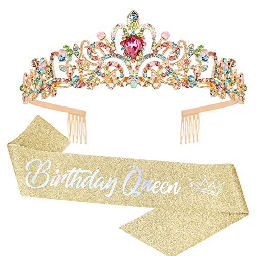 Gold+Colorful Gem (Cursive writing)