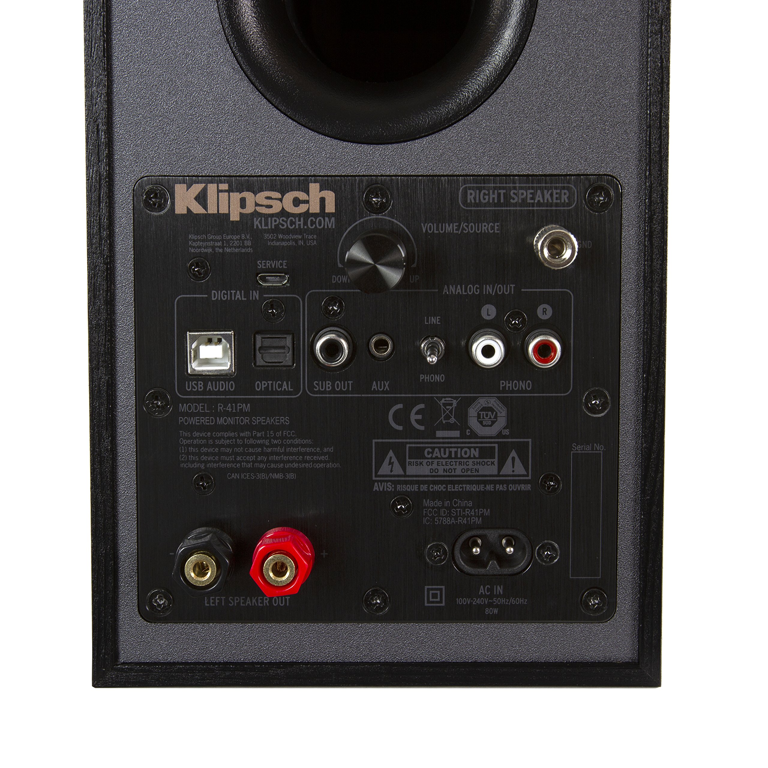 Klipsch R-41PM Powered Bookshelf Speakers - High Performance Bluetooth Bookshelf Speakers with Built-in Amplifier, Premium Sound Quality (Pair, Black) - Perfect for Home Theater, Music Listening & Gaming Setup