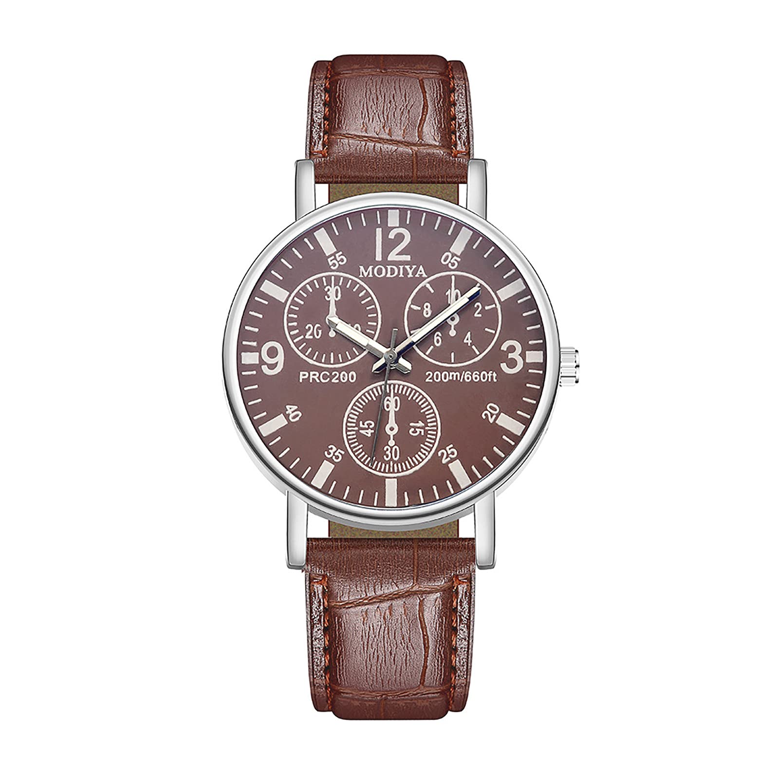 Vintage Blue Eye Quartz Men's Watch with Leather Strap - Stylish Glass Face for Casual & Formal Wear - Perfect for Business, Office, and Special Occasions