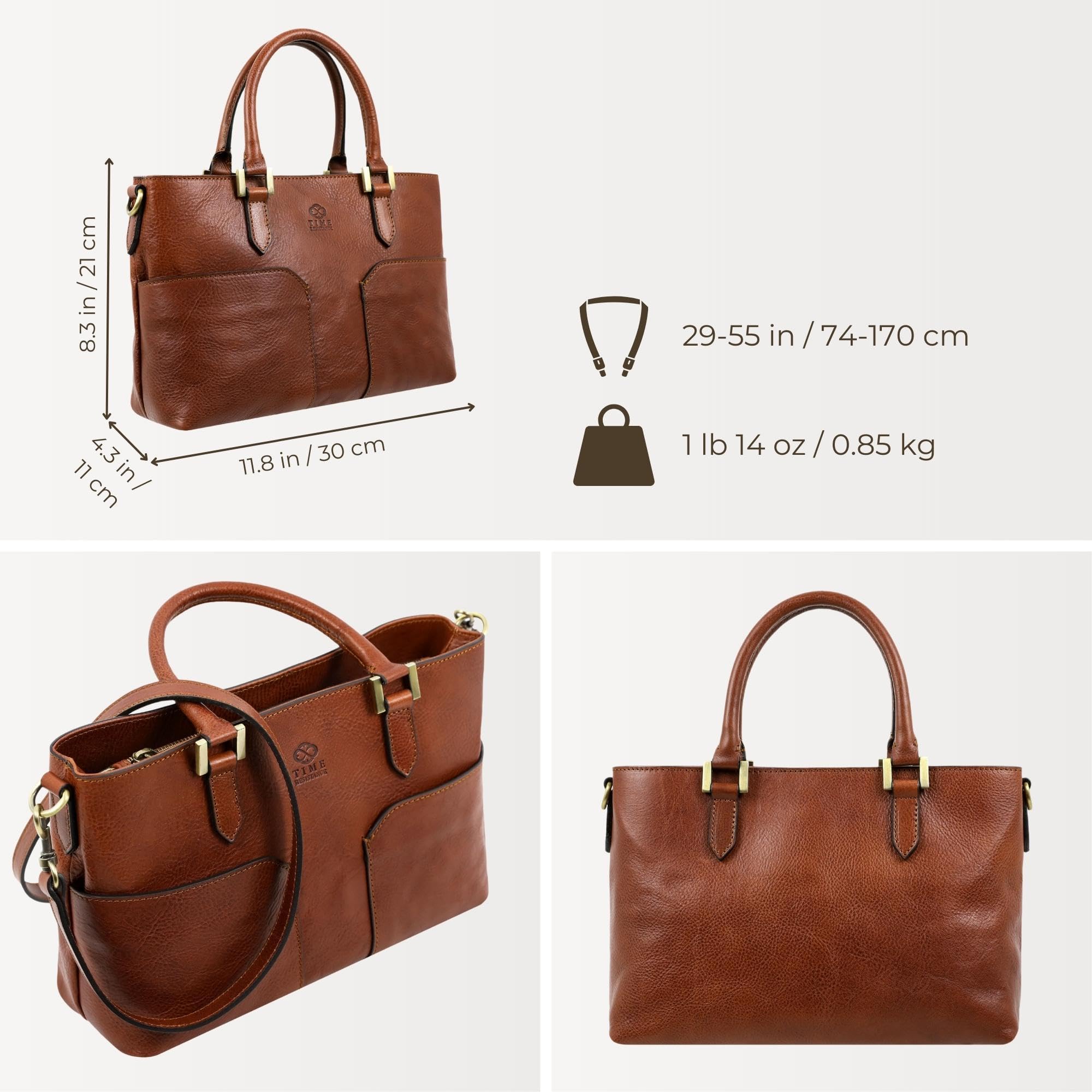 Premium Full-Grain Leather Handbag for Women - Durable Tote & Top Handle Purse - Elegant Work Bag, Travel & Everyday Use - Perfect for Office, Commuting, Shopping & Special Occasions