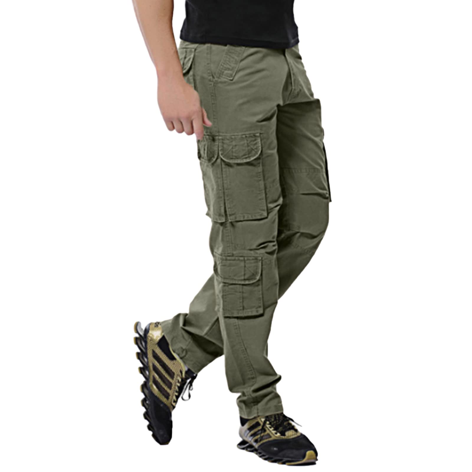 **Men's Tactical Cargo Pants - Outdoor Hiking, Fishing & Jogging Pants with Multiple Big Pockets - Durable & Comfortable Straight Fit for Casual & Active Wear**    *(Perfect for Hiking, Camping, Travel, Work & Everyday Use)*