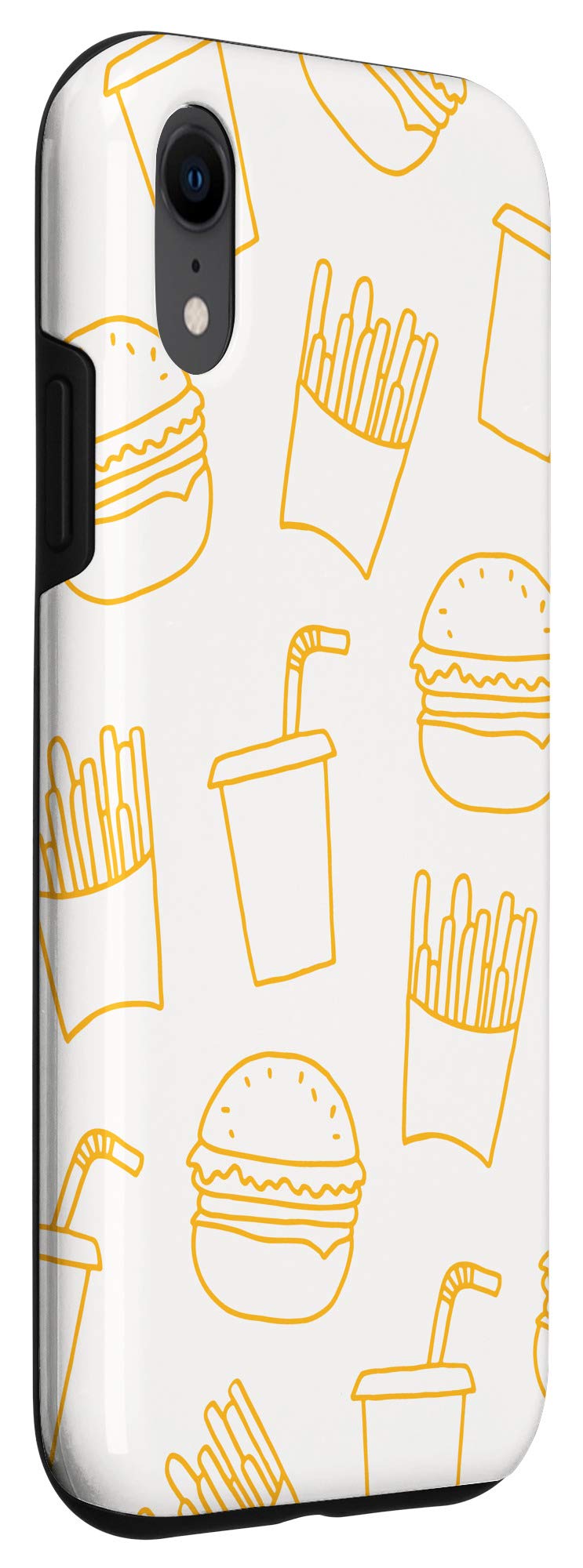 iPhone XR Fast Food Themed Case - Burger & Fries Design | Durable Protective Cover for iPhone XR | Perfect for Food Lovers, Restaurant Workers & Fast Food Enthusiasts