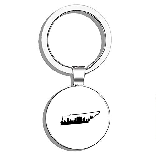 Tennessee Cityscape Double Sided Stainless Steel Keychain - Durable Key Ring Chain Holder with Car Key Finder - Perfect for Travel, Gifts & Everyday Use