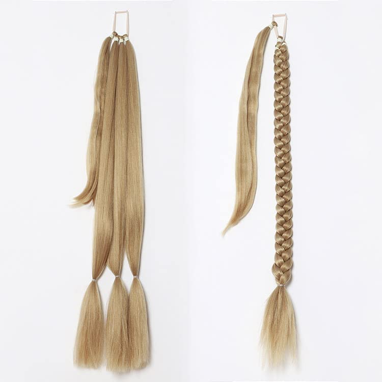 KARLOR 80cm Natural Synthetic Ponytail Hair Extensions with Hair Scrunchie - Brown Braiding Hair for Women | Long Ponytail Hairpiece for Everyday Wear, Parties & Special Occasions