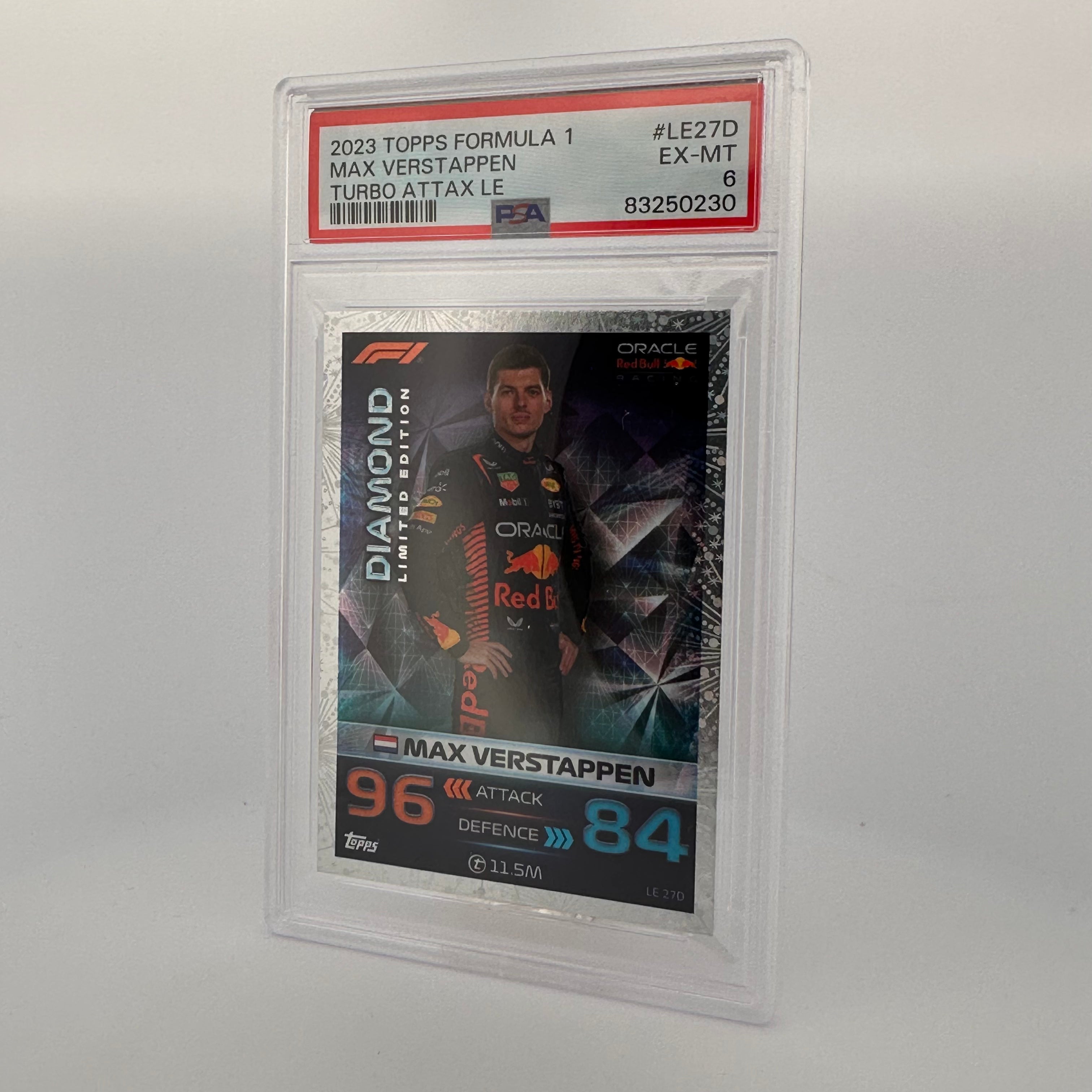 PSA 6 Graded Max Verstappen #LE27D Diamond Limited Edition GP Exclusive Formula 1 Trading Card - Perfect for F1 Collectors, Sports Memorabilia Displays & Investment Collections